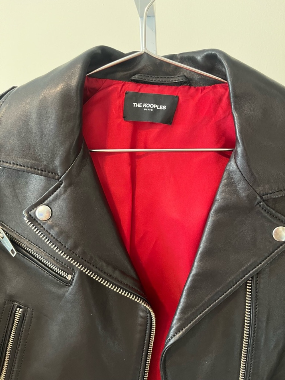 The Kooples Black Leather Cropped Moto Jacket - Picture 2 of 3